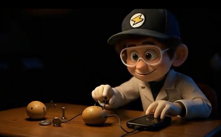 کامی روشن یاد میگیره که برق از کجا میاد؟