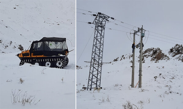 تعمیرات شبکه برق شهرستان کوهرنگ در چهارمحال و بختیاری
