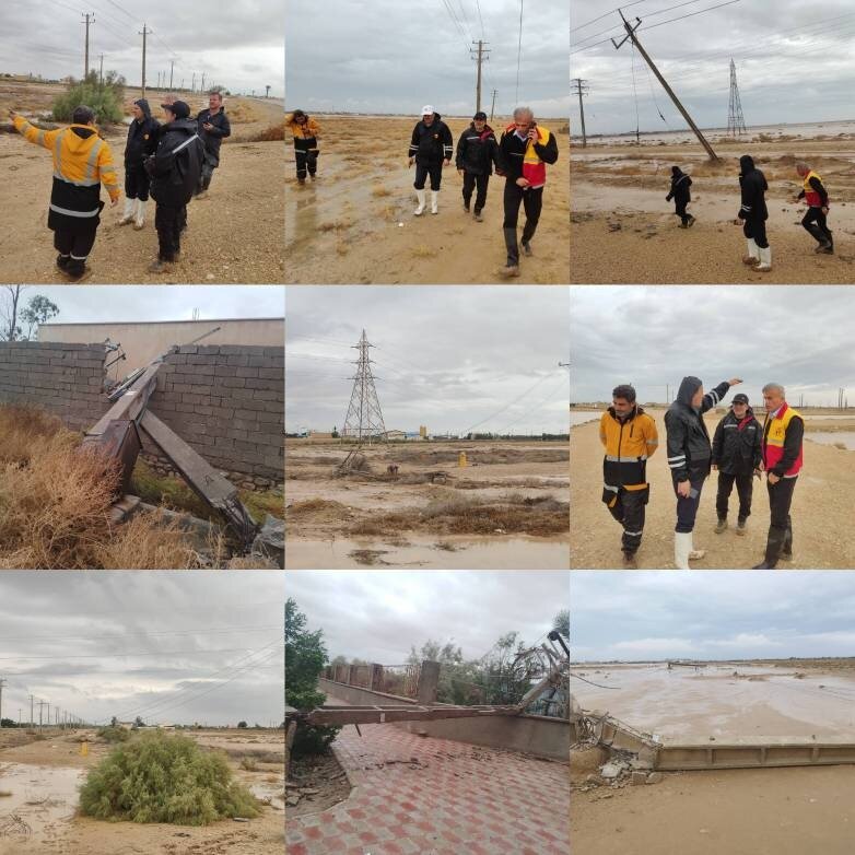 تخریب شبکه برق بندر ریگ و شهرستان گناوه